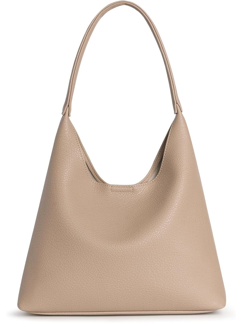 〽️ Women's Taupe Vegan Leather Hobo Small Purse Imported Shoulder Bag